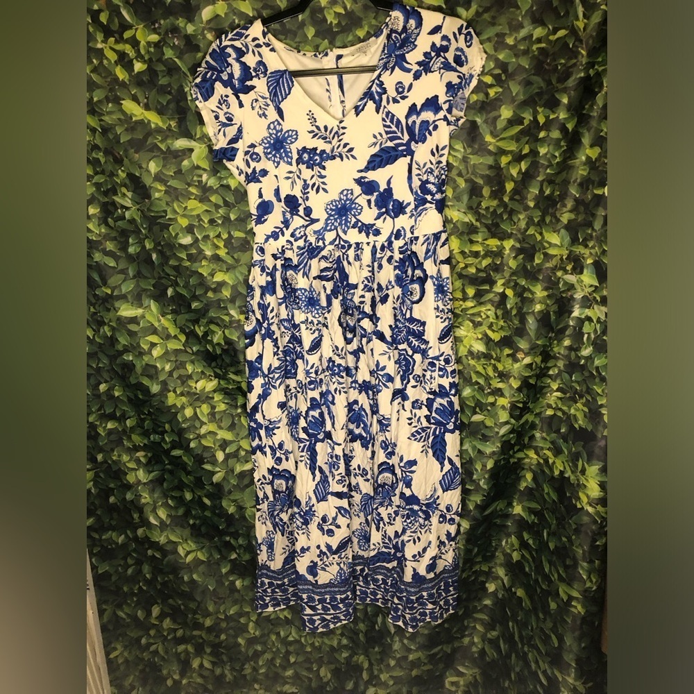 VENUS Lascana Blue and White Floral Dress - Picture 12 of 13